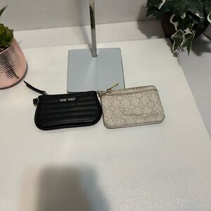 Nine West Black and Cream Coin Pouch Set